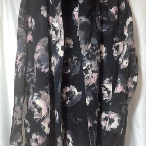 Cuddl Duds Black and Pink Floral Robe